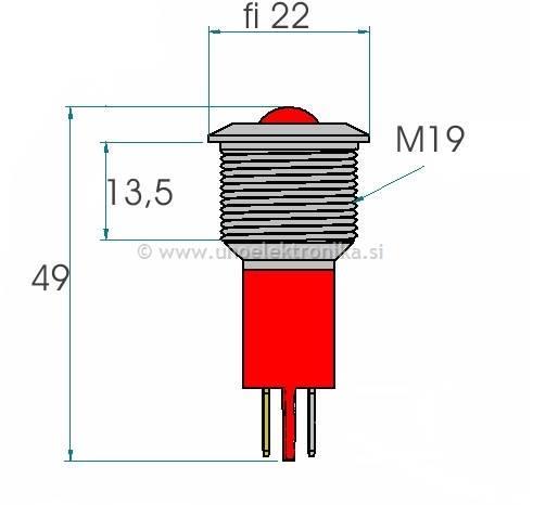 SIGNALNA LUČKA fi22 ZA NA PANEL 24VAC/DC