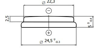 BAT. LITIJ CR 2450 3V 5x24,5mm