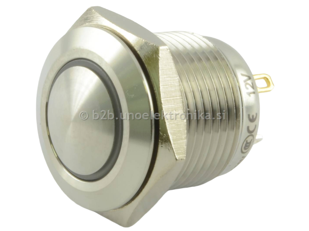 TIPKA fi16 mm 2A 36V IP65 BELI LED 12V