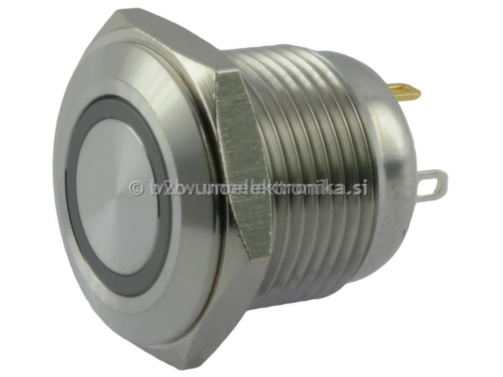 TIPKA fi16 mm 2A 36V IP65 MODRI LED 12V