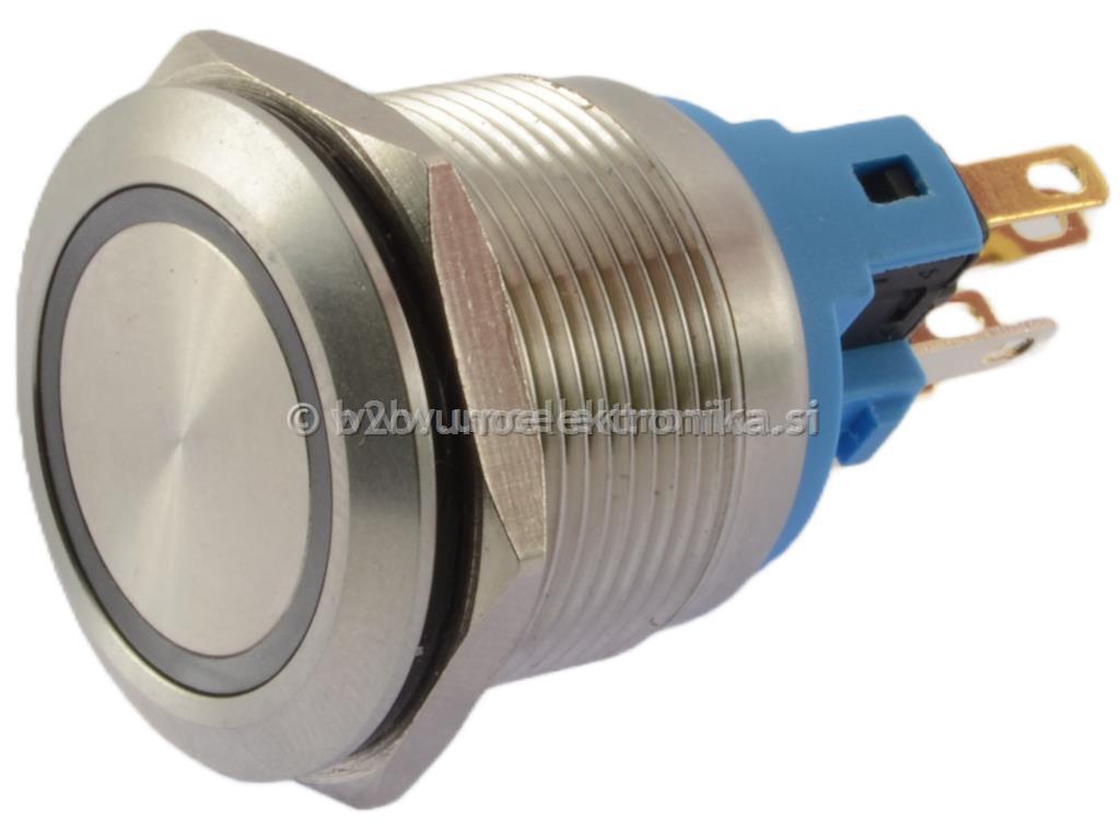 TIPKA fi 22mm 5A 250V IP65 RDEČ LED