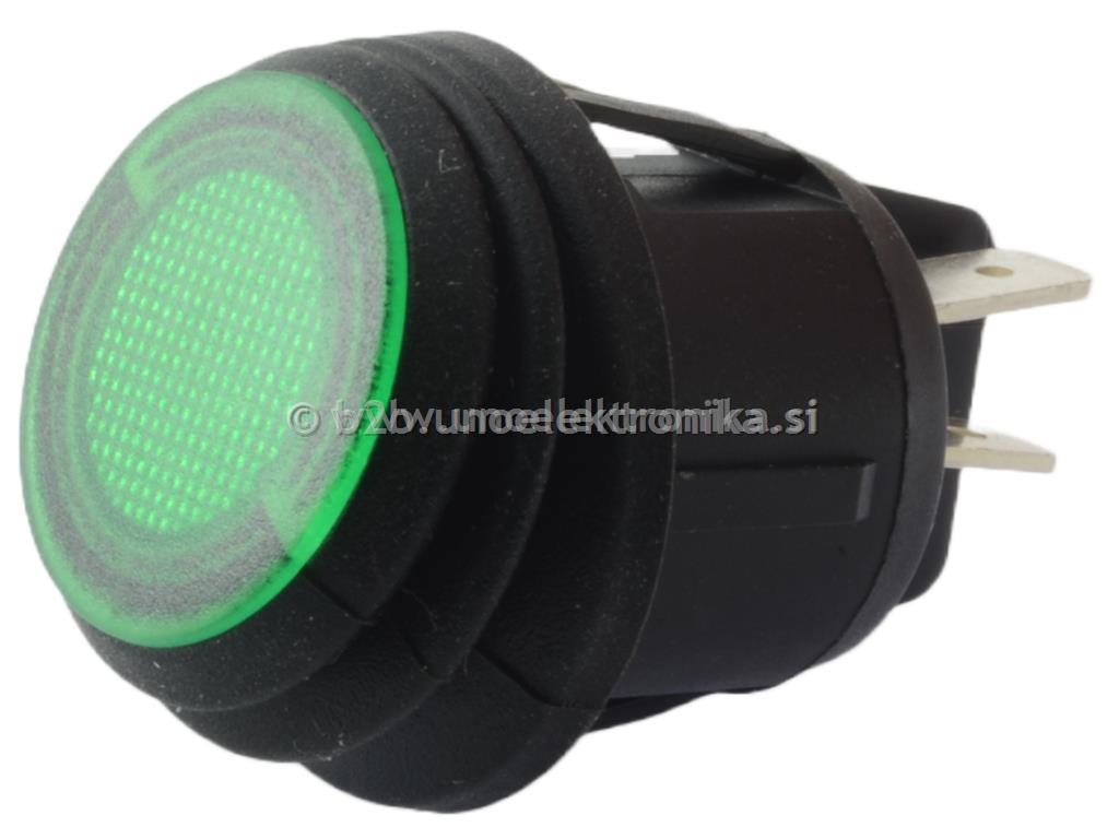 STIKALO DVOPOLNO Z LED DIODO 12VDC ZELEN