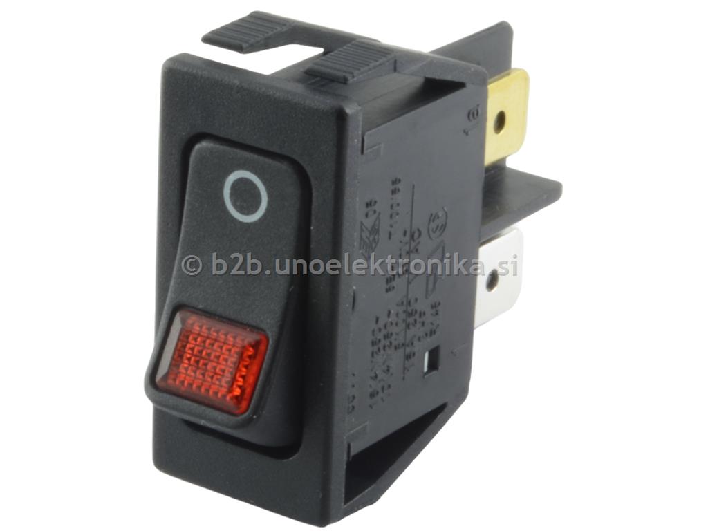 STIKALO 1 POLNO 16A 250VAC RDEČE