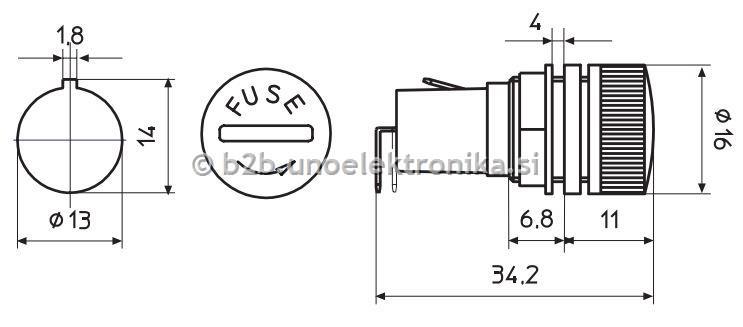 NOSILEC VAROVALK 5x20mm VGRADNI 10A 250V