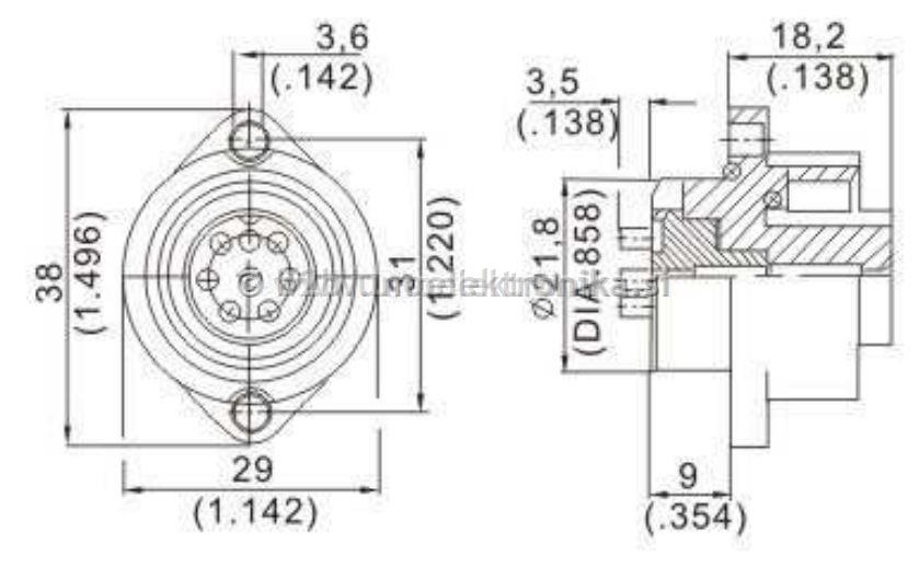 VTIČNICA 7 POLNA fi 22mm ZA NA PANEL