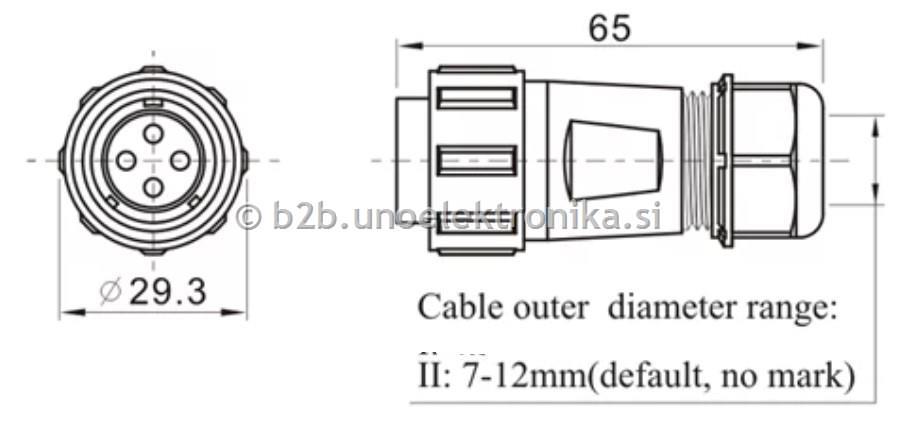 VTIKAČ 3 POLNI fi 21mm ZA NA KABEL