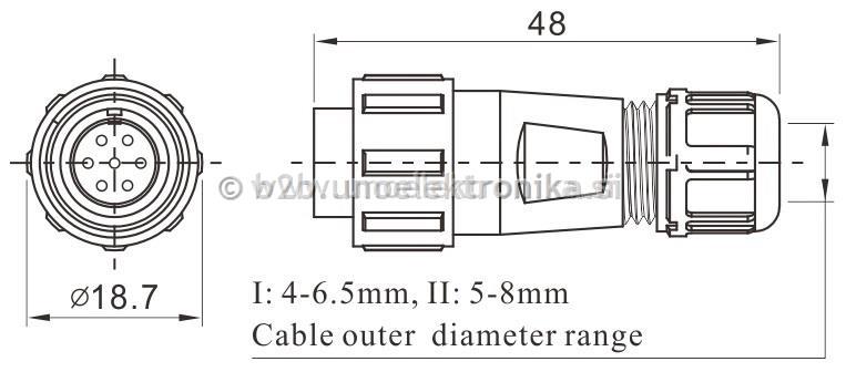 VTIČNICA 3 POLNA fi 13mm ZA NA KABEL