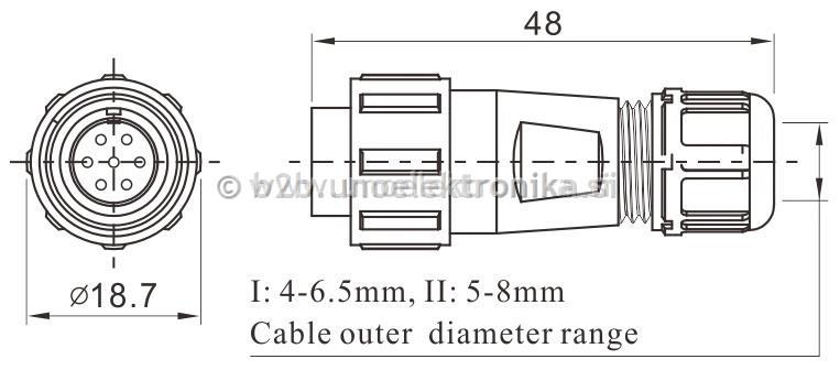 VTIKAČ 3 POLNI fi 13mm ZA NA KABEL