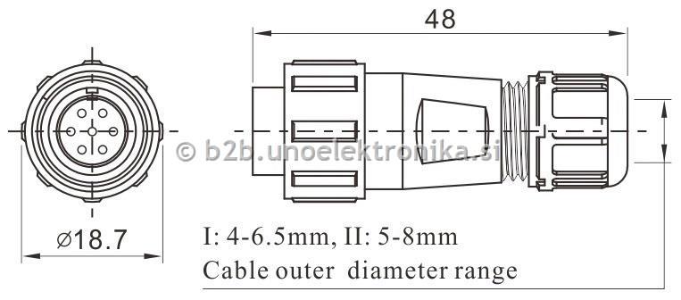 VTIČNICA 4 POLNA fi 13mm ZA NA KABEL