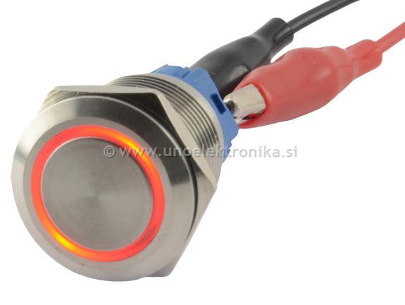 TIPKA fi 19mm 5A 250V IP67 UL RD+ZE LED