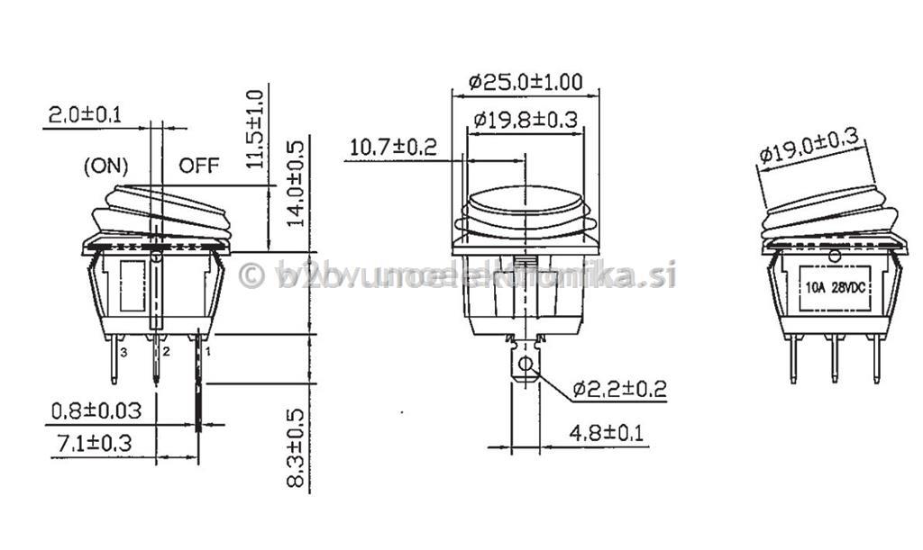 TIPKA 1 p. Z LED DIODO 12-24VDC ZELENA