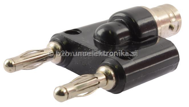 ADAPTER VTIČNICA BNC - 2x VTIKAČ BANANA