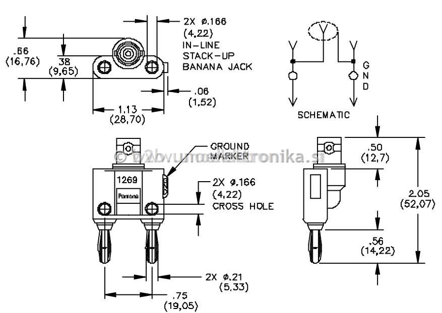 ADAPTER VTIČNICA BNC - 2x VTIKAČ BANANA