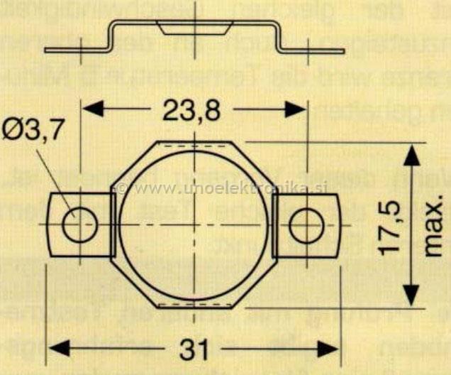 TERMOSTAT 140°C 10A/250V NC