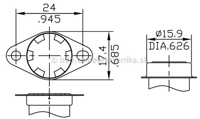 TERMOSTAT 80°C 10A/250V NC
