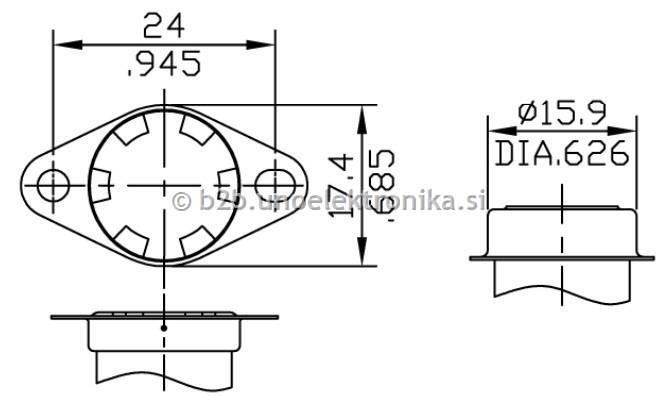 TERMOSTAT 90°C 10A/250V NC