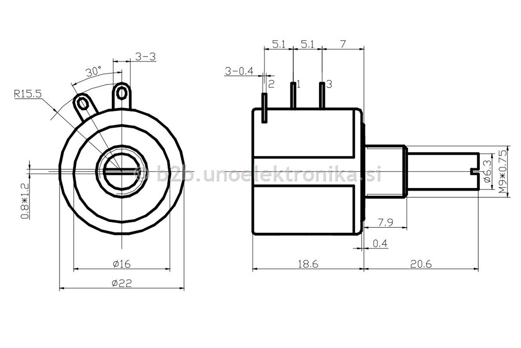 POTENZIOMETER 10 OBRATOV 2W