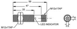 INDUKT. SENZOR M12x56 PNP-NO