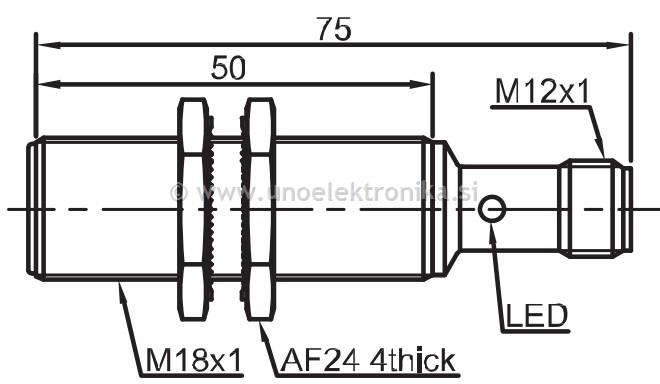 INDUKT. SENZOR M18x55 PNP-NO