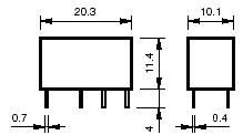 RELE 2 POLNI SUBMINI 12VDC 1A/250VAC