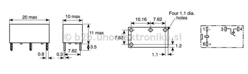 RELE 1POLNI SUBMINI 12VDC 5A/230VAC