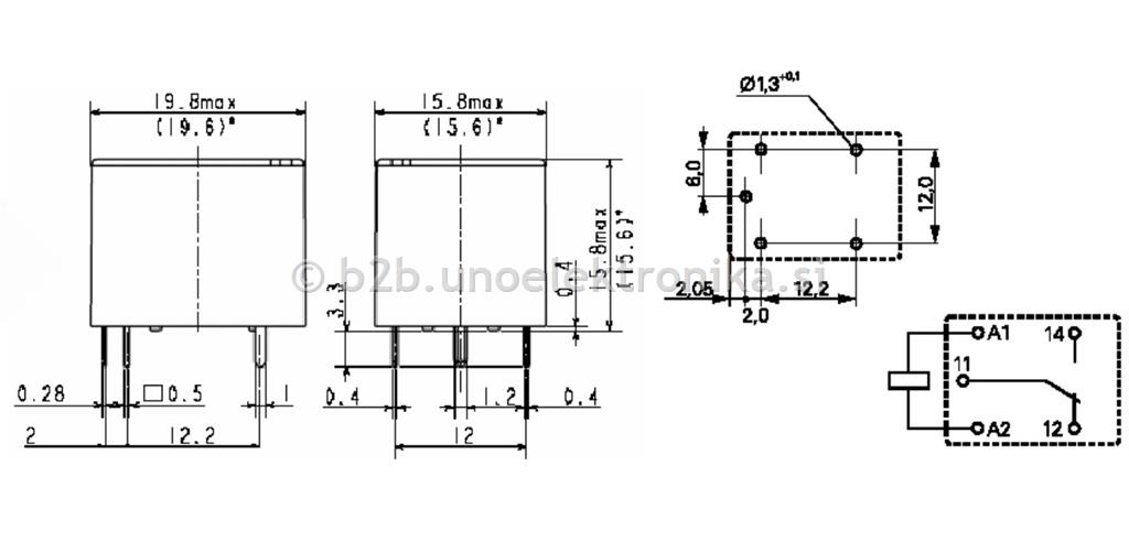 RELE 1 POLNI MINI 24VDC 10A/250CAC #6mm