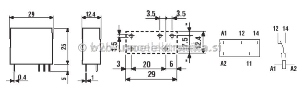 RELE 1 POLNI 24VDC 10A/250VAC #3,5mm