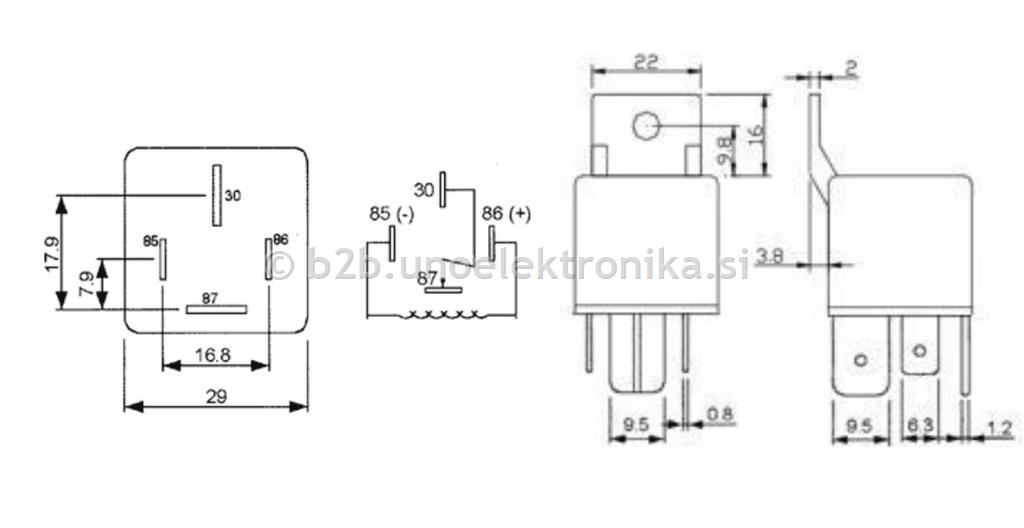 RELE 1 POLNI 12VDC 70A/14VDC Z NOSILCEM