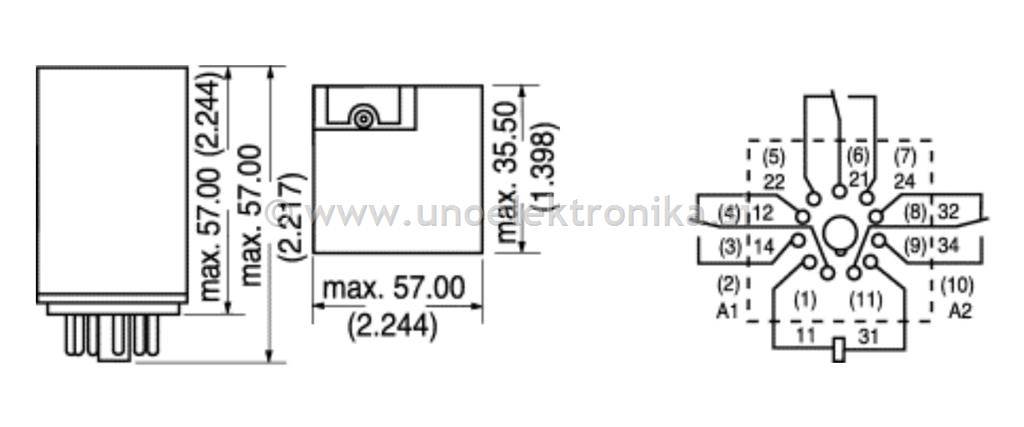 RELE 3 POLNI UNDECAL 24VDC 10A