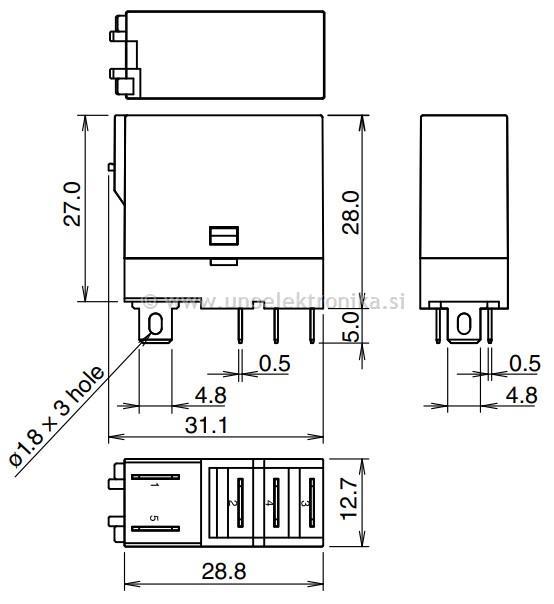 RELE 1p. 24VDC 12A 250VAC