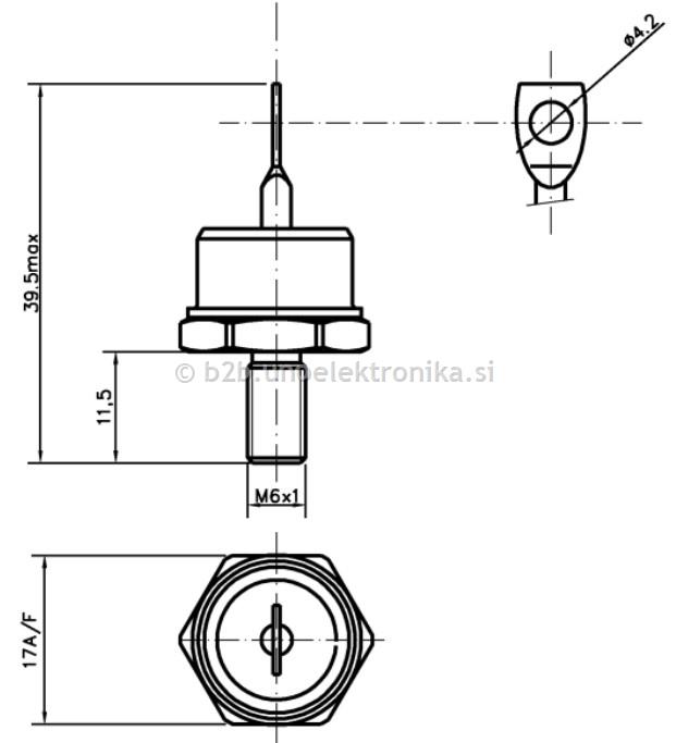 DIODA 40A 1000V KATODA NA OHIŠJU