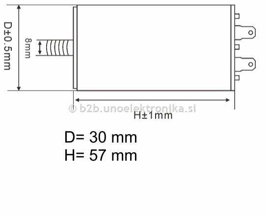 KONDENZATOR DELOVNI 2uF 450VAC