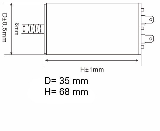KONDENZATOR DELOVNI 7uF 450VAC