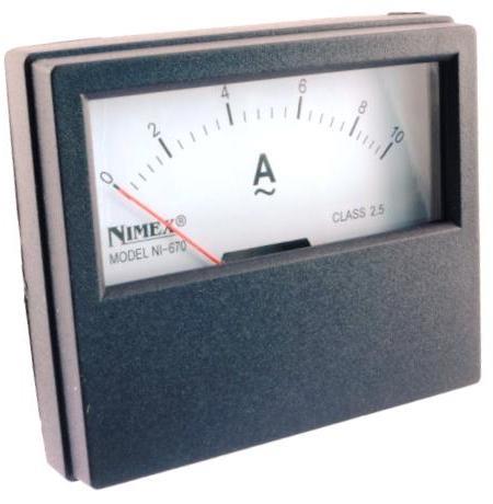 AMPERMETER PANEL 70x60mm 10A AC