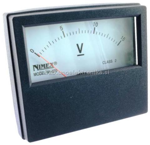 VOLTMETER PANEL 70x60mm 15V DC