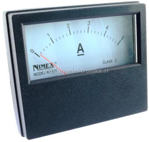 AMPERMETER PANEL 70x60mm 5A DC