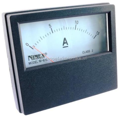 AMPERMETER PANEL 70x60mm 15A DC