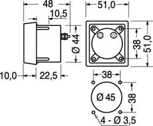 VOLTMETER PANEL 51x51mm 300VAC RAZR. 2,5