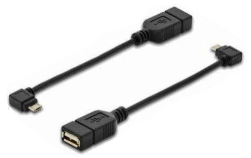 KABEL VTIČNICA USB A - USB B MICRO KOTNI