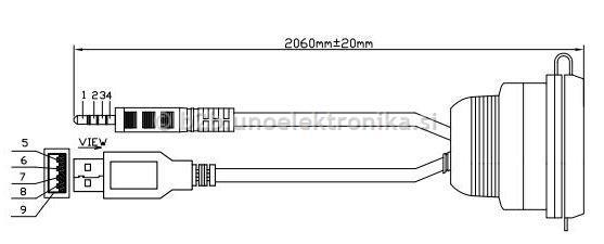 PODALJŠEK USB A VTIKAČ - JACK 3,5 L=2m