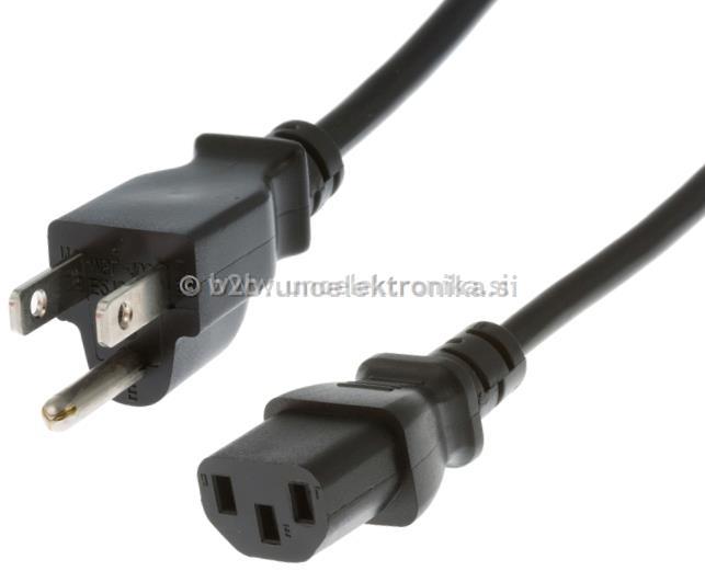 KABEL NAPAJALNI SVT VTIKAČ USA 5-15P NA