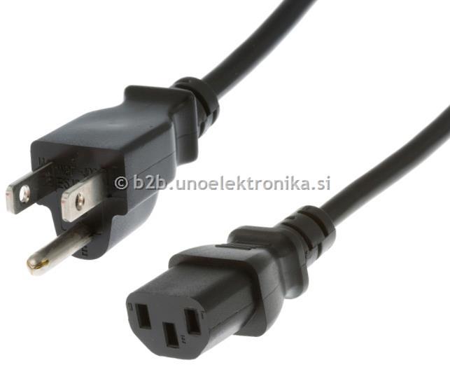 KABEL NAPAJALNI SJT VTIKAČ USA 5-15P NA