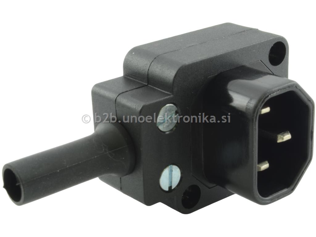 VTIKAČ 3 POLNI EURO IEC C14 180°
