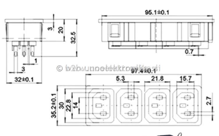 RAZDELILEC / VTIČNICA IEC ZA NA PANEL