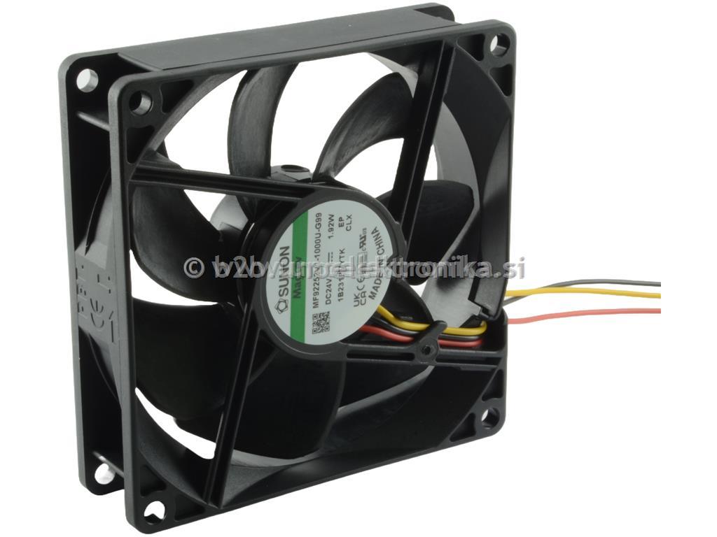 VENTILATOR 24VDC 92x92x25mm Z LEŽAJI