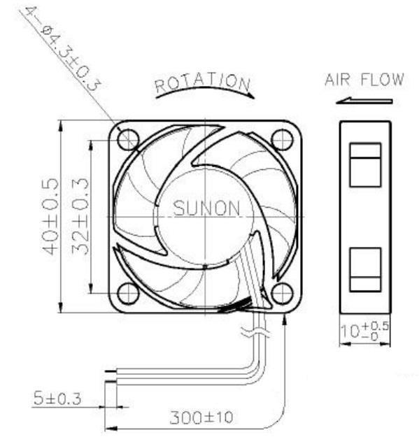 VENTILATOR 5VDC 40x40x10mm Z LEŽAJI