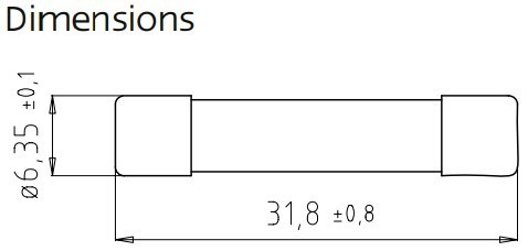 VAROVALKA CEVNA 6,3x32mm FF KERAMIČNA