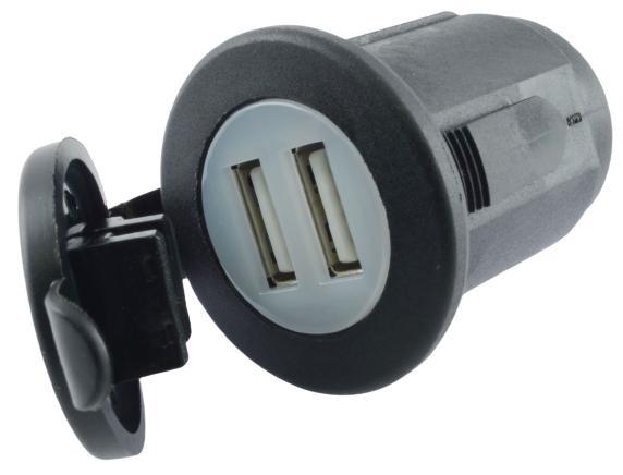 VGRADNA VTIČNICA 2x USB A, VHOD 12-24VDC