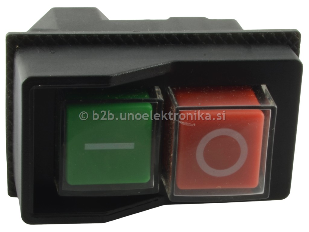 STIKALO DVOJNO 2p. 16A 250V RDEČE/ZELENO