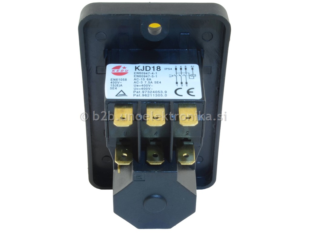 STIKALO DVOJNO 3p. 15A 400V RDEČE/ZELENO